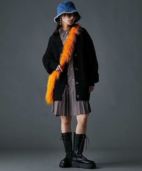 「GEVS.」 シャツワンピース LL ネイビー レディース_画像6