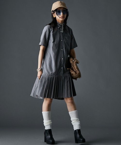 「GEVS.」 シャツワンピース LL ネイビー レディース_画像8