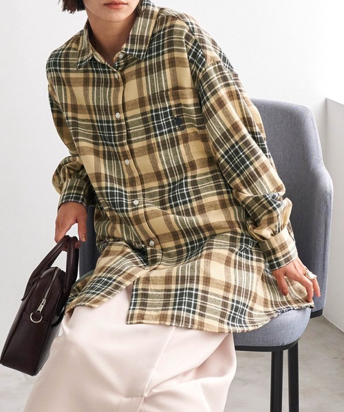 「U.S. POLO ASSN.」 長袖ネルシャツ FREE グレー レディース_画像9