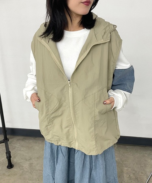 CRB ベスト ジレ ナイロンフードベスト レディース : ZOZOTOWN Yahoo