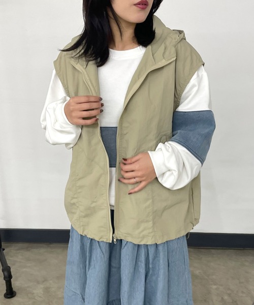 CRB ベスト ジレ ナイロンフードベスト レディース : ZOZOTOWN Yahoo