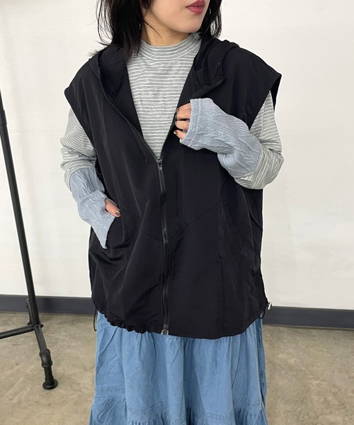 CRB ベスト ジレ ナイロンフードベスト レディース : ZOZOTOWN Yahoo