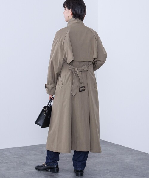 「BEAMS HEART」 トレンチコート SMALL カーキ レディース_画像2