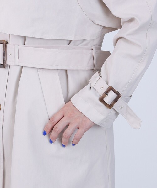「BEAMS HEART」 トレンチコート SMALL カーキ レディース_画像8