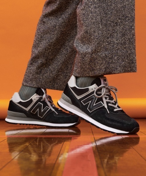 「New Balance」 ローカットスニーカー 24.5cm ブラック メンズ_画像9
