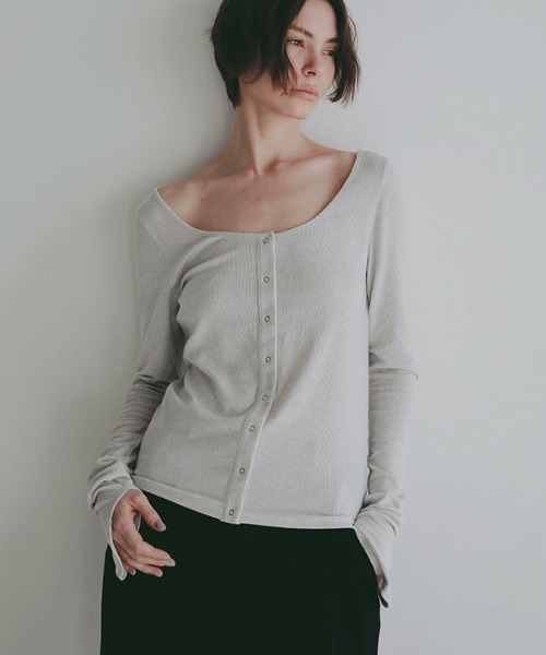 tシャツ バトーネックカットプルオーバー レディースの画像