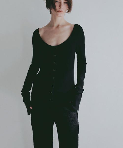 tシャツ バトーネックカットプルオーバー レディースの画像