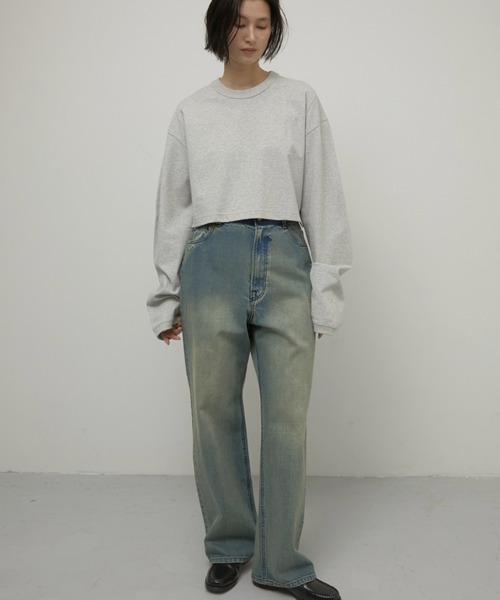 ワイドパンツ ジーンズ デニム デニムパンツ レディースの画像