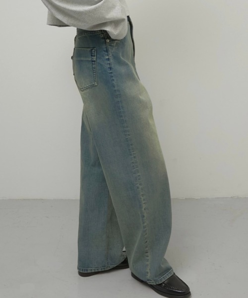 ワイドパンツ ジーンズ デニム デニムパンツ レディースの画像