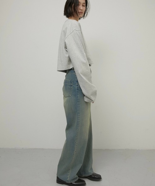 ワイドパンツ ジーンズ デニム デニムパンツ レディースの画像