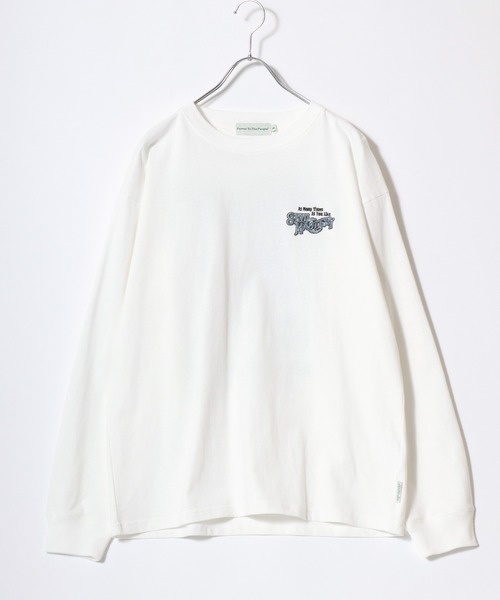 「POWER TO THE PEOPLE」 長袖Tシャツ M ホワイト メンズ_画像6