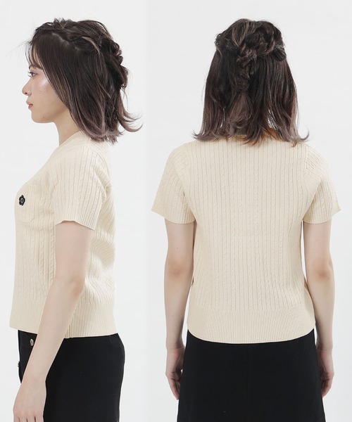 MARY QUANT（マリークヮント） 半袖ニット M ブラック レディース