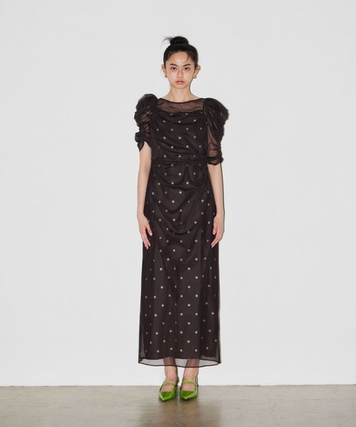 限定値下げ！ANDRÉSD ／ アンドレスド Dot Layered Dress ANDRESD パーティードレス ドレス ドットレイヤードドレス / dot