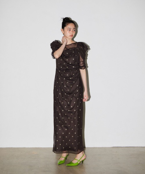 パーティードレス ドレス ドットレイヤードドレス / dot layered dress
