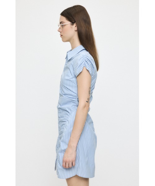 MOUSSY（マウジー） ワンピース 半袖 GATHER SHIRT MINI ドレス