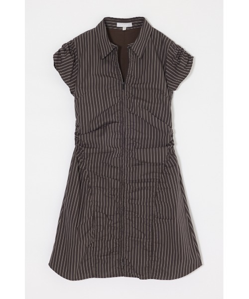 MOUSSY（マウジー） ワンピース 半袖 GATHER SHIRT MINI ドレス