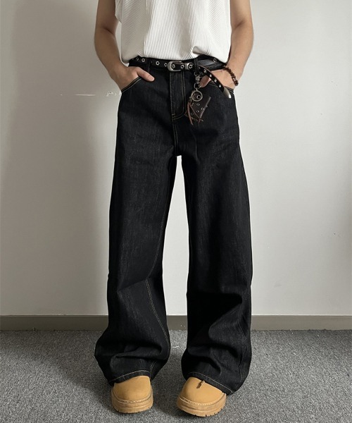 「NEW GENTLEMAN」 デニムパンツ S ブラック メンズ_画像6