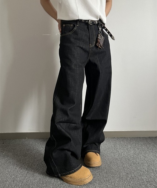 「NEW GENTLEMAN」 デニムパンツ S ブラック メンズ_画像9