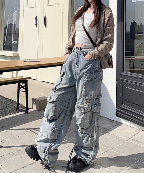 「ARULE」 カーゴパンツ M ブラック レディース_画像6