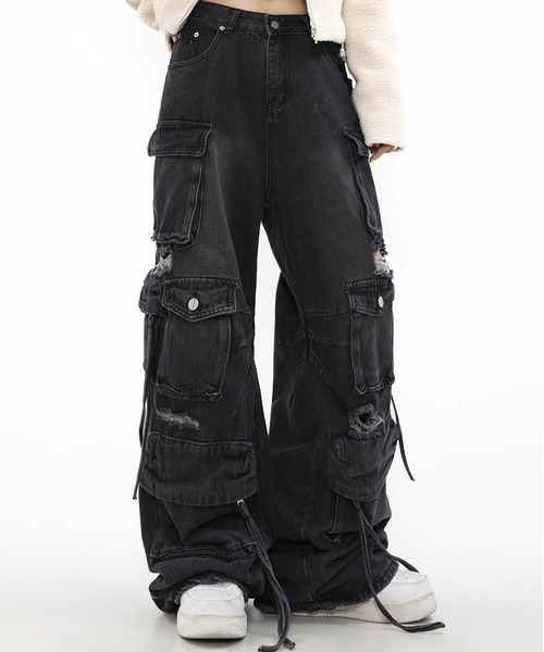 「ARULE」 カーゴパンツ M ブラック レディース_画像8