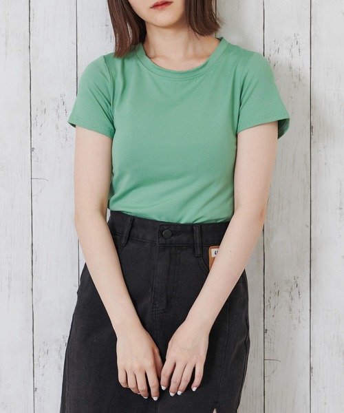 tシャツ レディース クルーネックカラーTシャツ : ZOZOTOWN