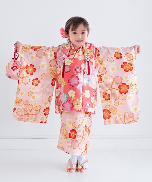 KYOETSU（京越） 着物 被布セット 七五三 3歳 女の子 9点セット C