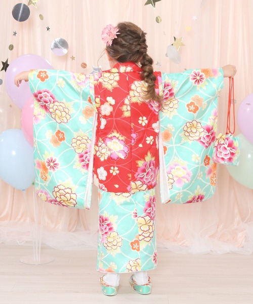 KYOETSU 着物 3歳七五三着物9点セット華やかC キッズ 子供