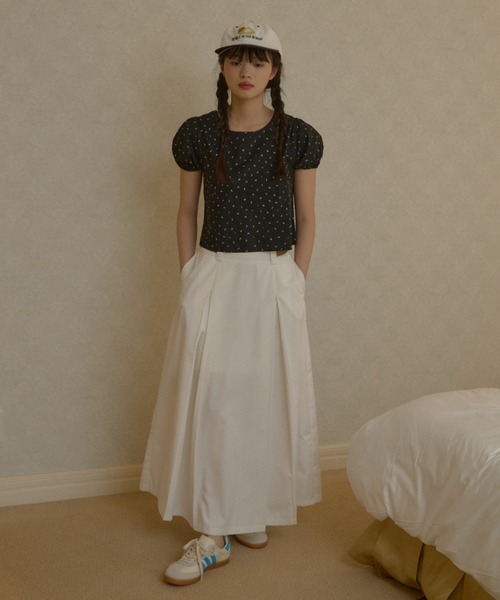 GIUNON スカート side belt pleated skirt / サイドベルト