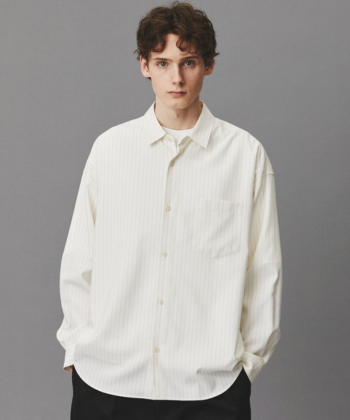 PUBLIC TOKYO コンフォートリラックスシャツ ホワイトストライプ PUBLIC TOKYO（パブリックトウキョウ） シャツ 「累計販売枚数3.6万枚