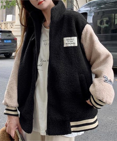 BLANC FICELLE コート アウター ボア スタジアム ジャケット