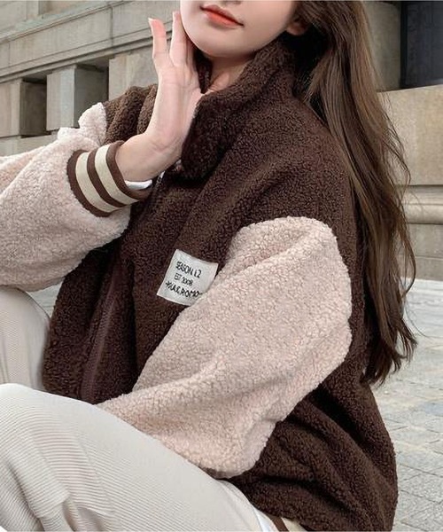 BLANC FICELLE コート アウター ボア スタジアム ジャケット