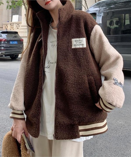 BLANC FICELLE コート アウター ボア スタジアム ジャケット