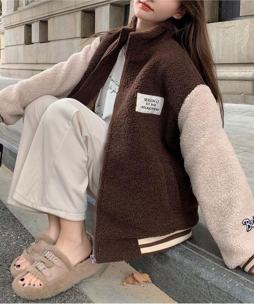 BLANC FICELLE コート アウター ボア スタジアム ジャケット