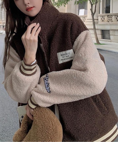 BLANC FICELLE コート アウター ボア スタジアム ジャケット