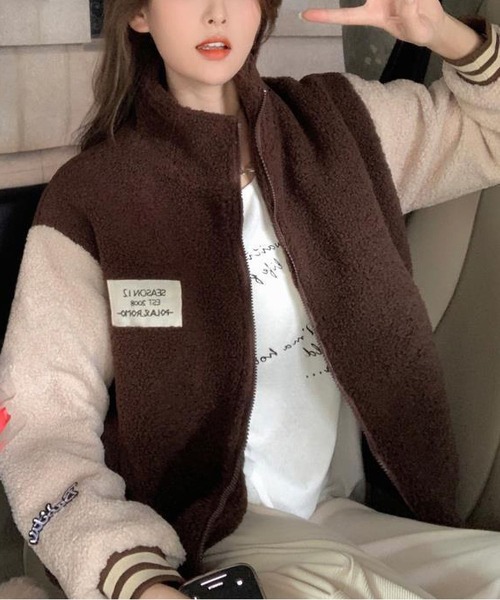 BLANC FICELLE コート アウター ボア スタジアム ジャケット