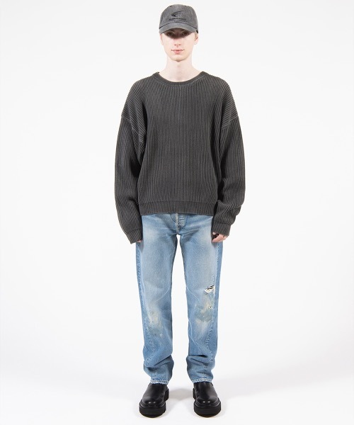 ピス　FORSOMEONE ダメージ加工ニットセーター FORSOMEONE セーター ニット FADE KNIT SWEATER メンズ