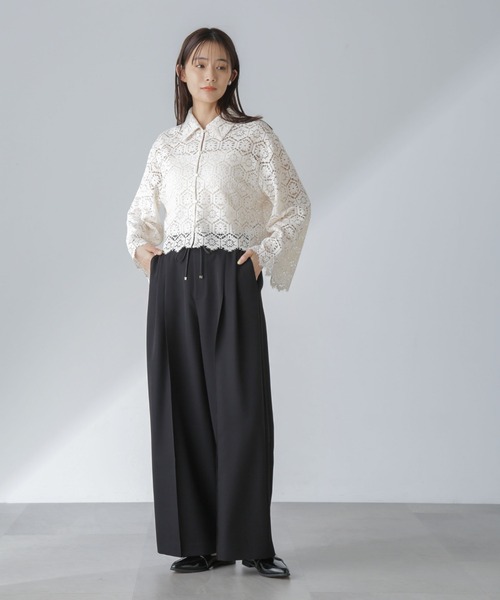 NANO universe（ナノ・ユニバース） パンツ ピンタックイージーワイド