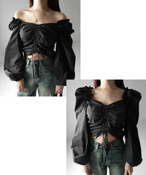 me+em select（ミームセレクト） ブラウス シャツ 「 オフショルに