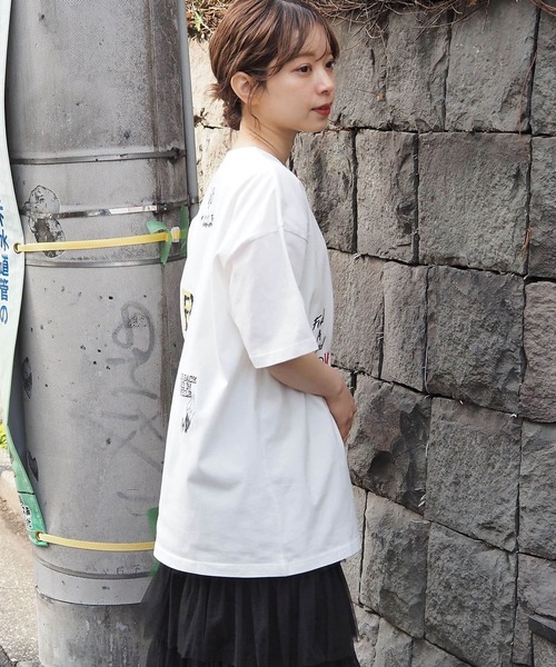 極美品 ビアズリー ドット柄刺繍 Tシャツ 黒地×白ドット ゆったり ゆるだぼ 2025年最新】BEARDSLEY 柄・デザイン：ドット 半袖(Tシャツ)の