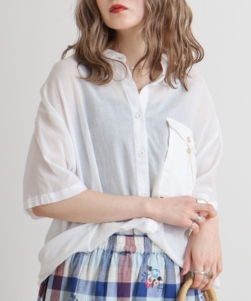 ブラウス シャツ EMAGO お手紙ポケットシャツ レディース