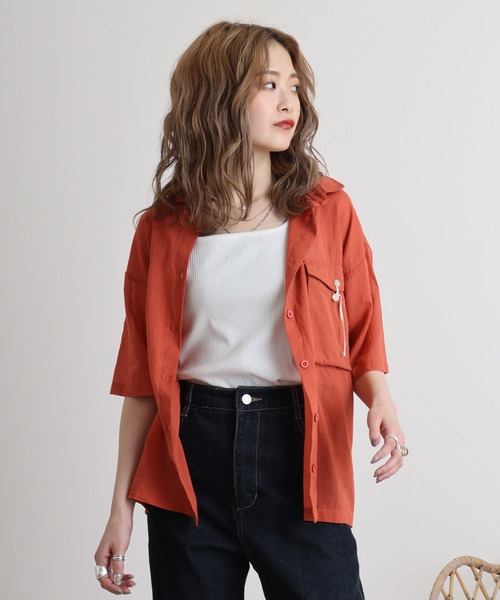 ブラウス シャツ EMAGO お手紙ポケットシャツ レディース Emago ブラウス シャツ EMAGO お手紙ポケットシャツ レディース