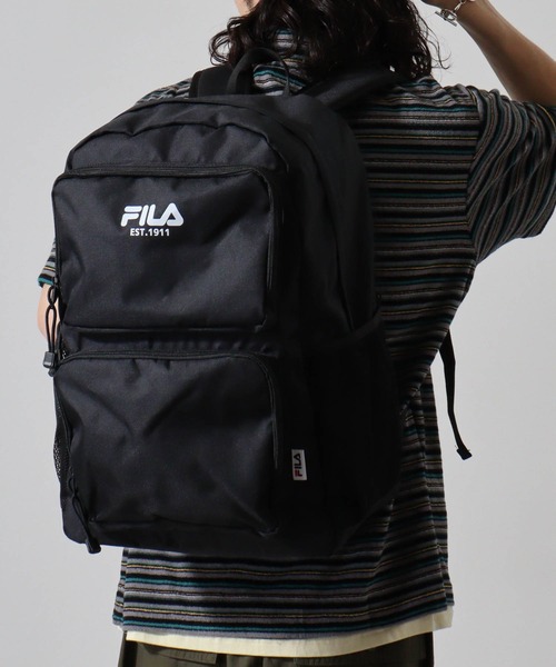 ファッション通販 FILA デイバック リュック FILA ダブルポケットリュック バッグ