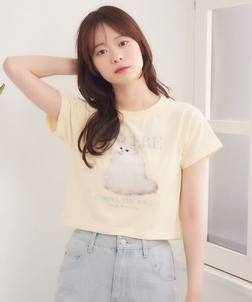 Emsexcite（エムズエキサイト） tシャツ catロゴプリントTEE