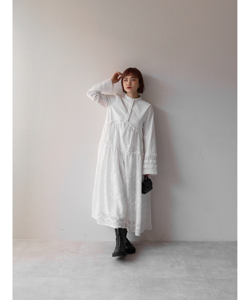 Katrin TOKYO ワンピース lace band collar tiered onepiece