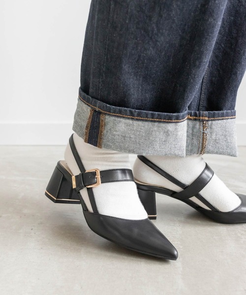 RANDA（ランダ） パンプス ゴールドパーツバックストラップパンプス