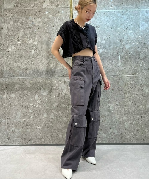 LE CIEL BLEU」 カーゴパンツ 36 チャコールグレー レディース 
