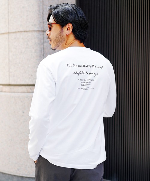 JIGGYS SHOP tシャツ ルーズフィットVネック長袖ロンTカットソー