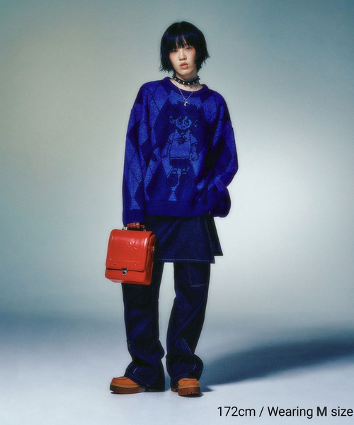 ニット セーター A'GEM/9 × .kom 「NICE GHOST CLUB/ナイスゴーストクラブ」 LITTLE GHOST ARGYLE KN NICE GHOST CLUB ニット セーター A'GEM/9 × .kom 「NICE CLUB