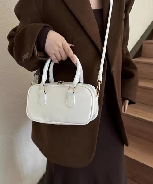 ショルダーバッグ バッグ レトロ楕円型 2way PUミニショルダー