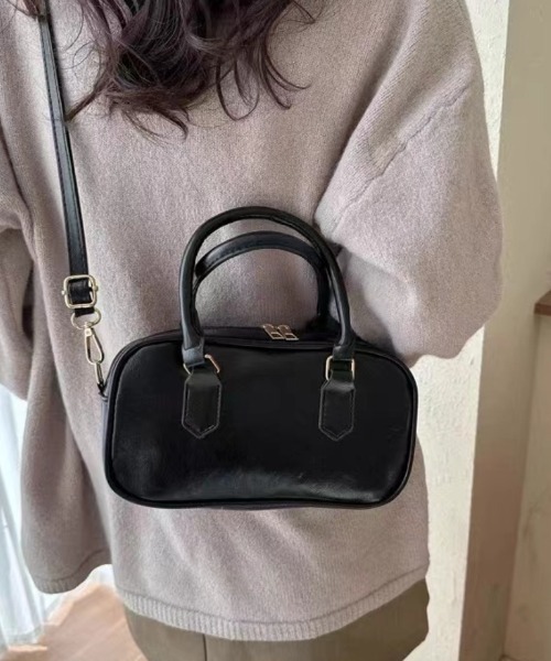 ショルダーバッグ バッグ レトロ楕円型 2way PUミニショルダー
